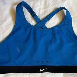 Nike Blue and Black Racerback Sports Bra